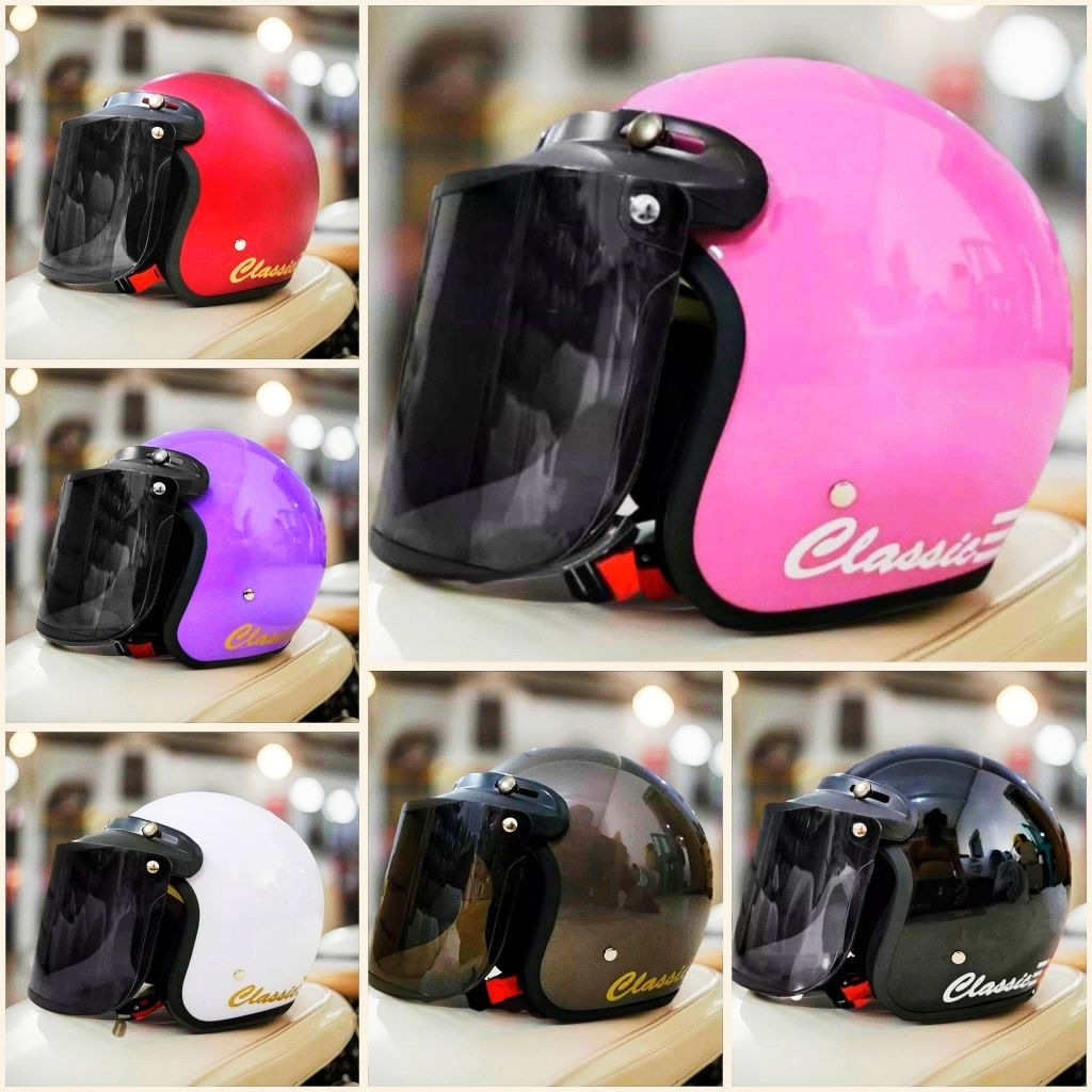 Helm Bogo Classic SNI Dengan Kaca Untuk Pria Dan Wanita