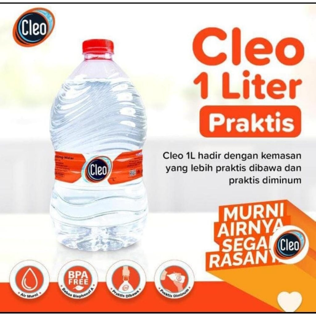 AIR MINERAL CLEO 1 LITER 1 DUS ISI 12 BOTOL