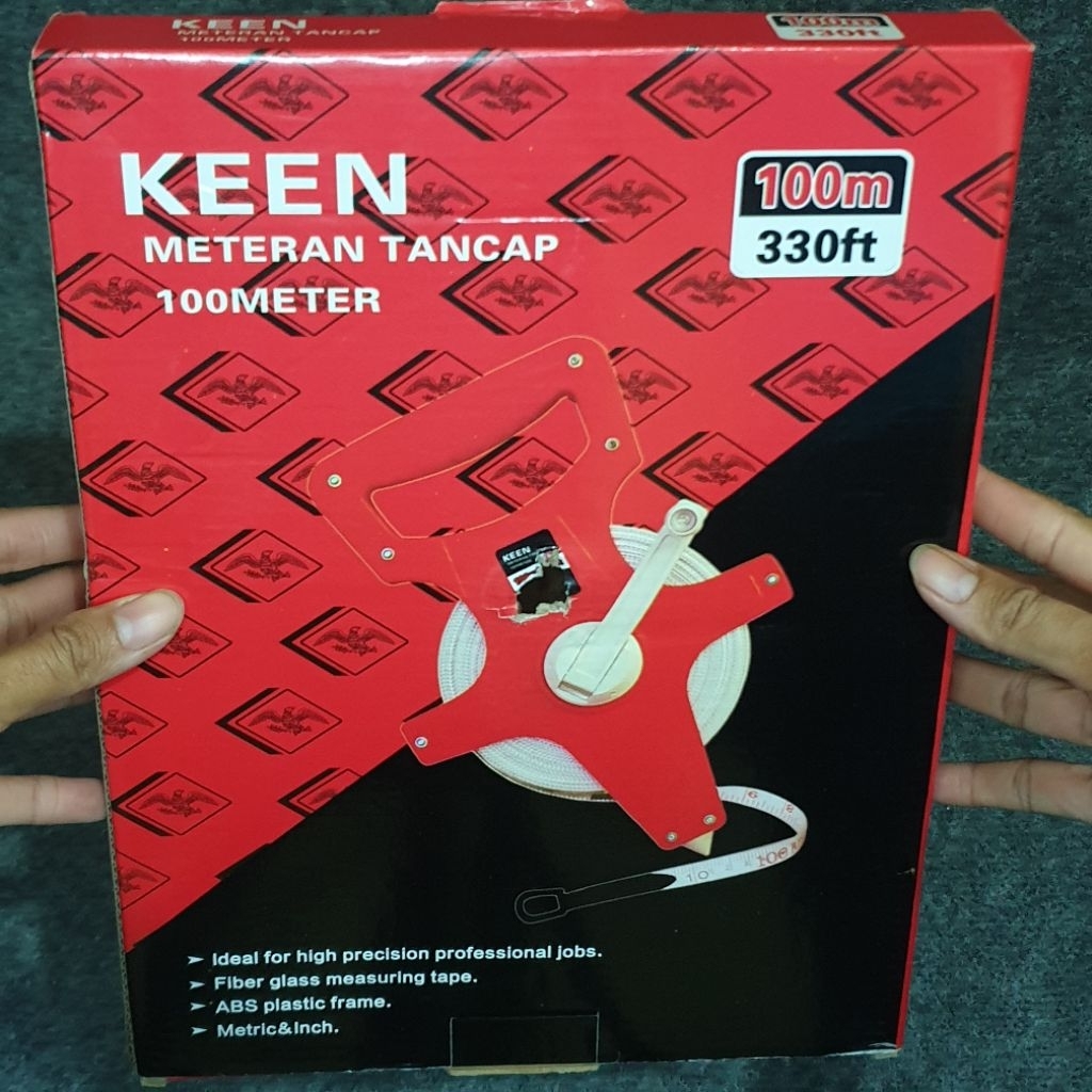 Meteran Tancap Tanah 100 meter Meteran Roll Gulung