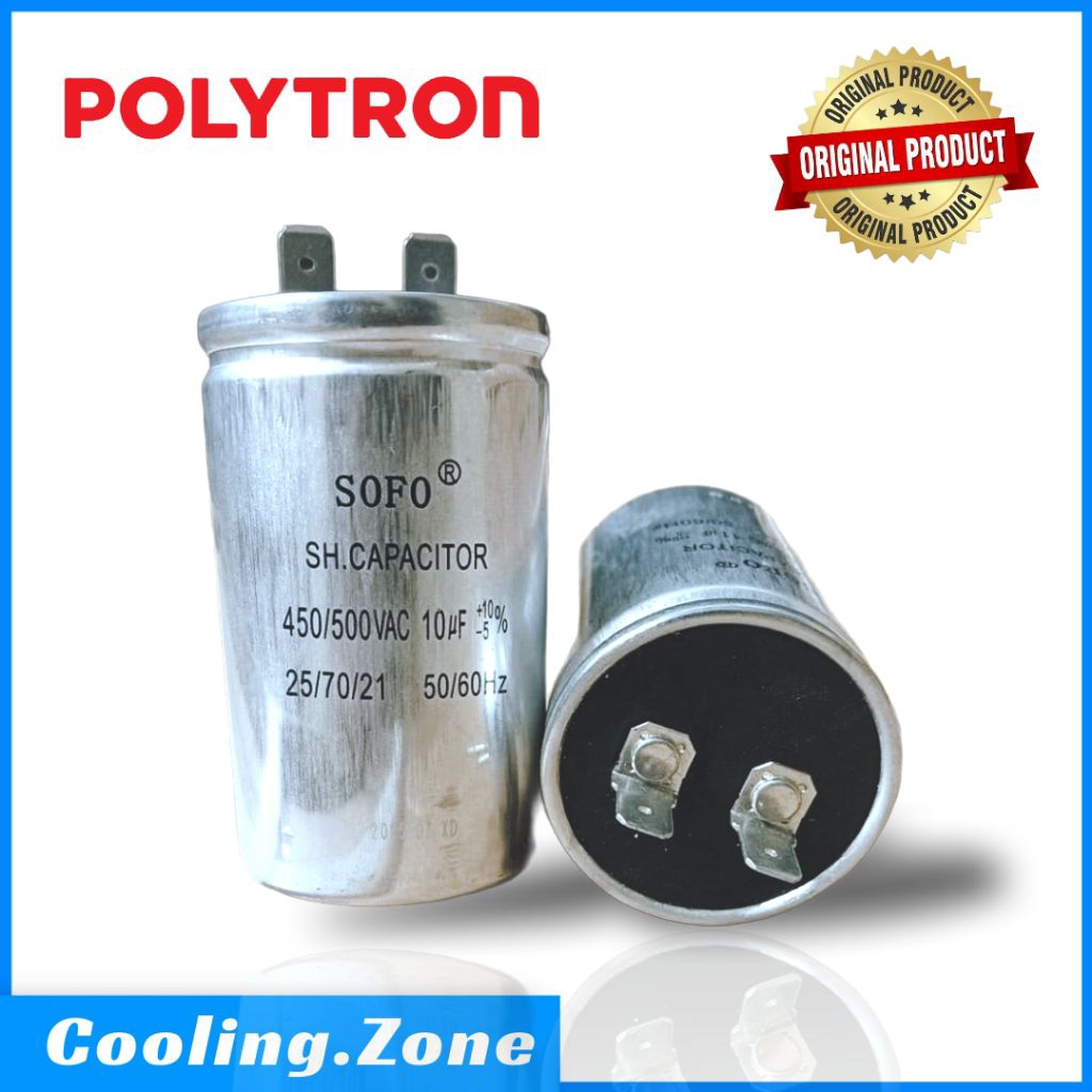CAPASITOR | Kapasitor Mesin Cuci 1 Tabung Polytron Original | Kapasitor 10 uF 500VAC SOFO Original