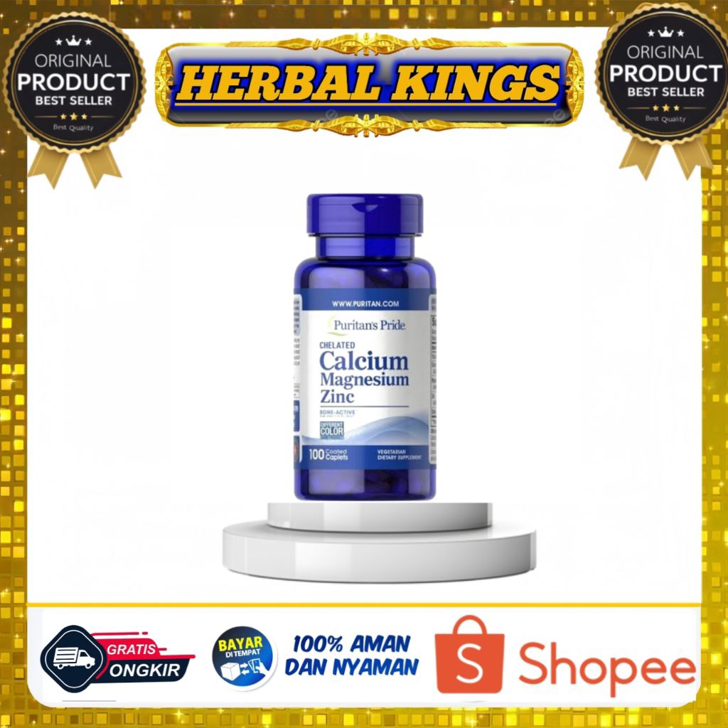 PURITAN'S PRIDE cheleted calsium magnesium zinc suplemen peninggi badan original