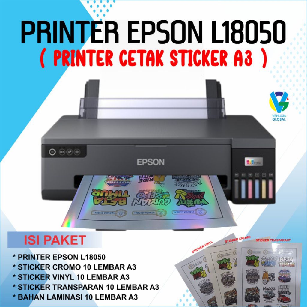 Printer Cetak Stiker Vinyl A3 XP600 6 Warna Tinta Artpaper C M Y K LM LC untuk Cetak Sticker Vinyl I