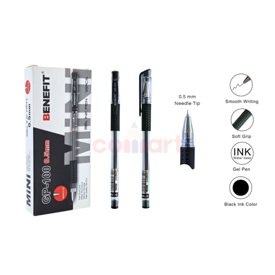 1 LUSIN Pen Gel Hi-Tech BENEFIT 0.28 mm GP-138 0.5 mm GP-100 - 12 PCS Ballpoint Hightech Gel Ink Pen