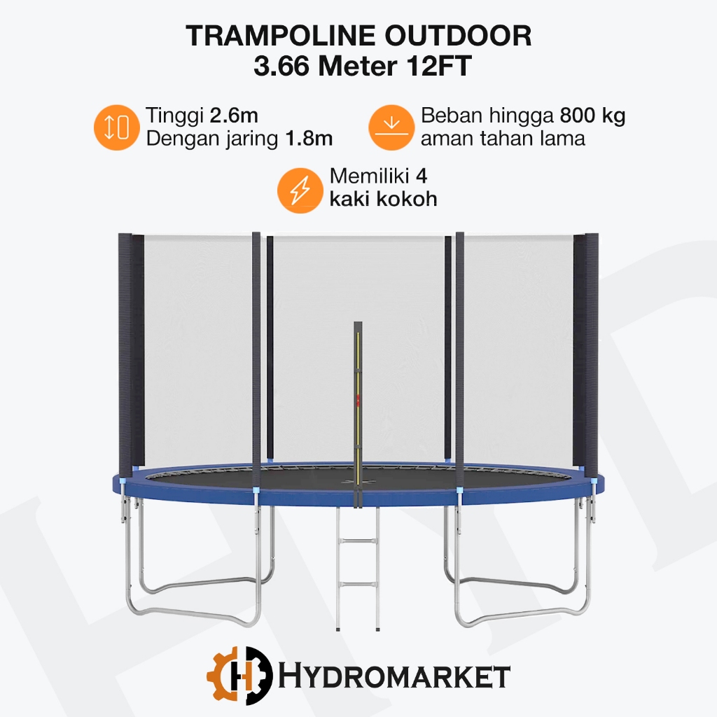 Trampoline Anak Dewasa Olahraga 12feet 3.66m / High Quality Trampolin Mainan Anak Dewasa Outdoor