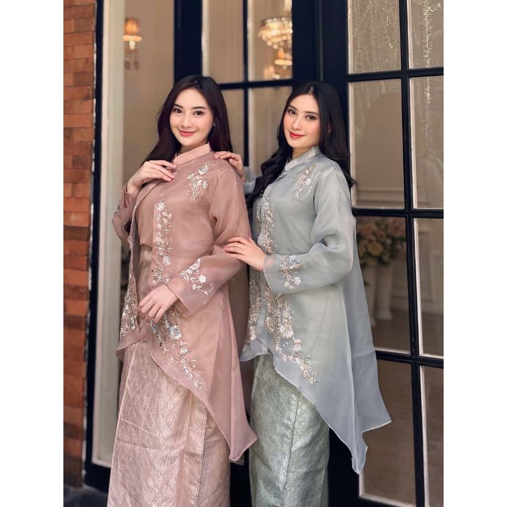 INSTANT COD Kebaya Kurung Alluna Melayu Bahan Organza (Atasan Saja) Kebaya Melayu Organza / Outer Or
