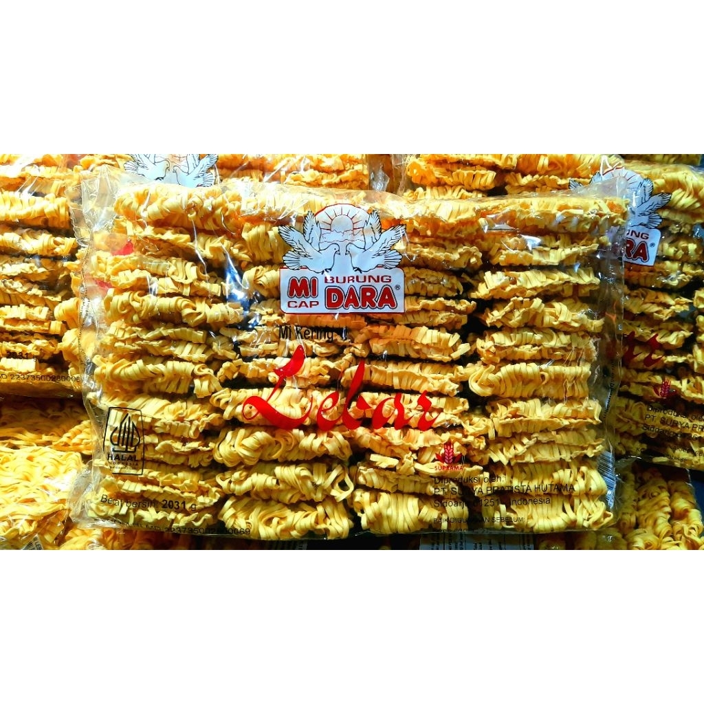 mie burung dara lebar gepeng kuning isi 40