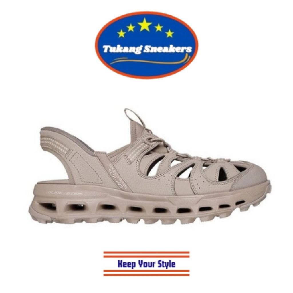 Sandal Outdoor Pria Skechers Slip-Ins Glide-Step Trail Tan SKE237473TAN