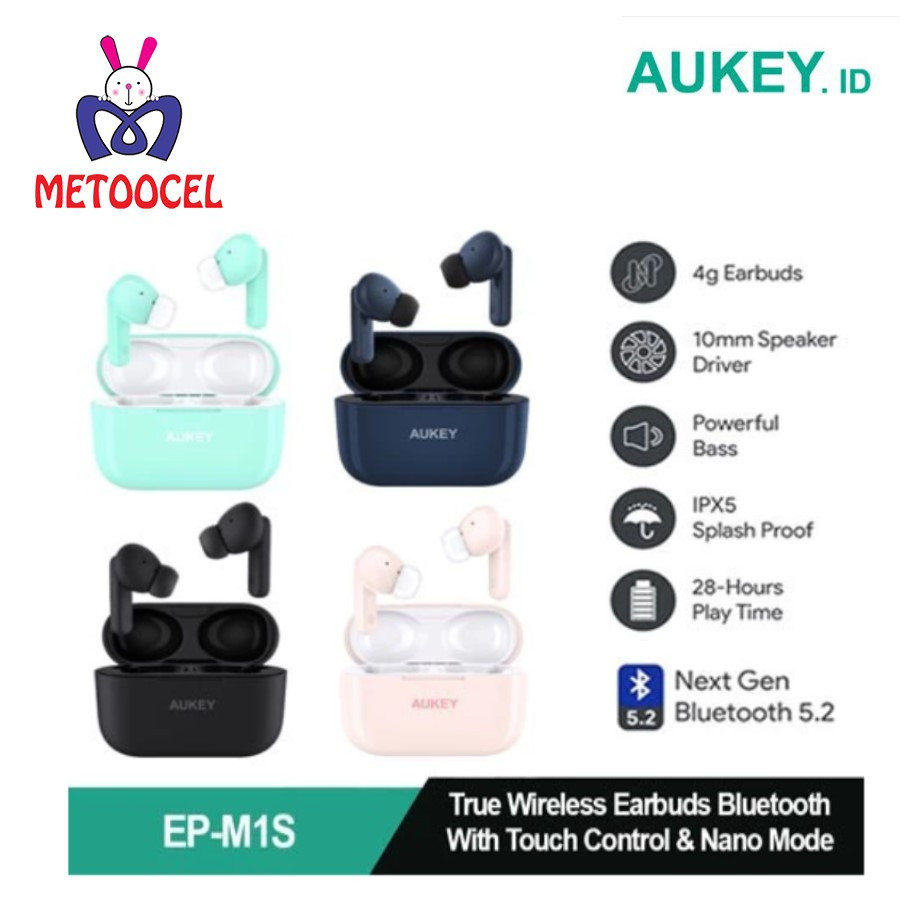AUKEY TWS Bluetooth True Wireless Earphone IPX5 4G Earbuds EP-M1S
