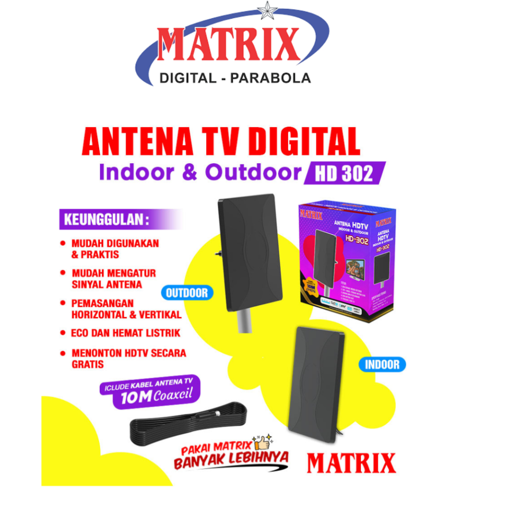 Antena TV Digital Matrix HD 302 Set Top Box DVB T2 ANTENA TV DIGITAL / ANTENA SET TOP BOX MATRIX HD