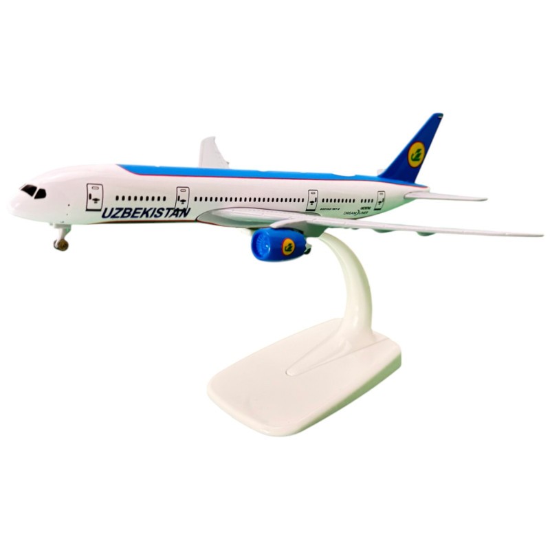 Pesawat diecast besi miniatur Uzbekistan Airlines Ada Roda Airbus A320