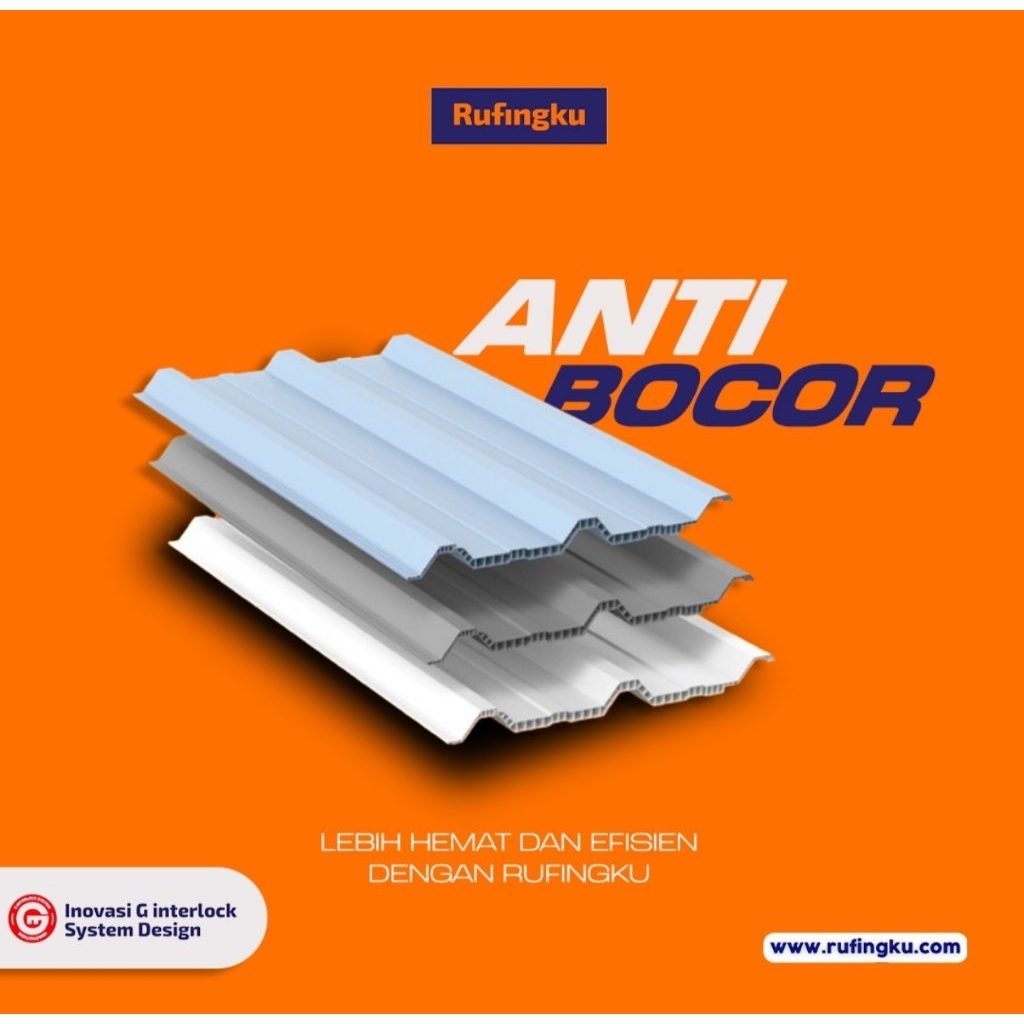 RUFINGKU  G INTERLOCK Atap Upvc tebal 12mm
