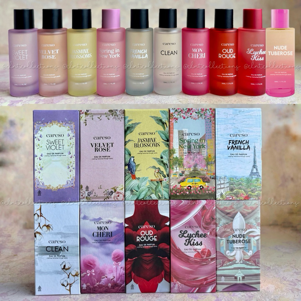[CARESO] Eau de Parfum / EDP 50ml - French Vanilla / Clean / Velvet Rose / Jasmine Blossoms / Spring