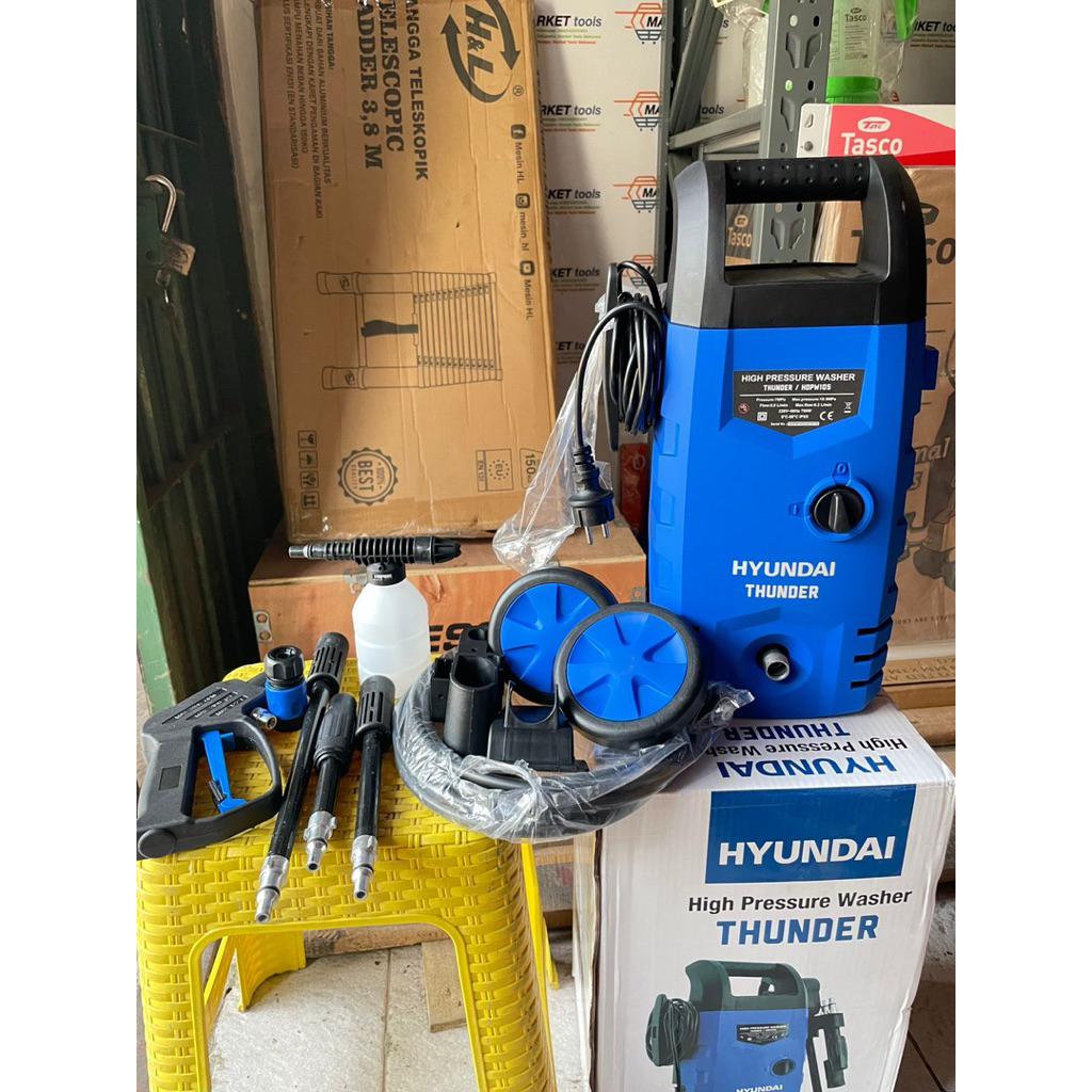Hyundai Thunder HDPW105 Mesin Jet Cleaner Steam Mobil Ac Motor Truk Highpressure 105 Bar