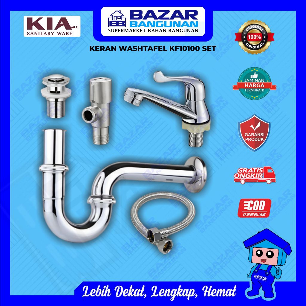 Kia - Paket Keran Kran Washtafel Wastafel Tap Kf 10100 Kf10100Set