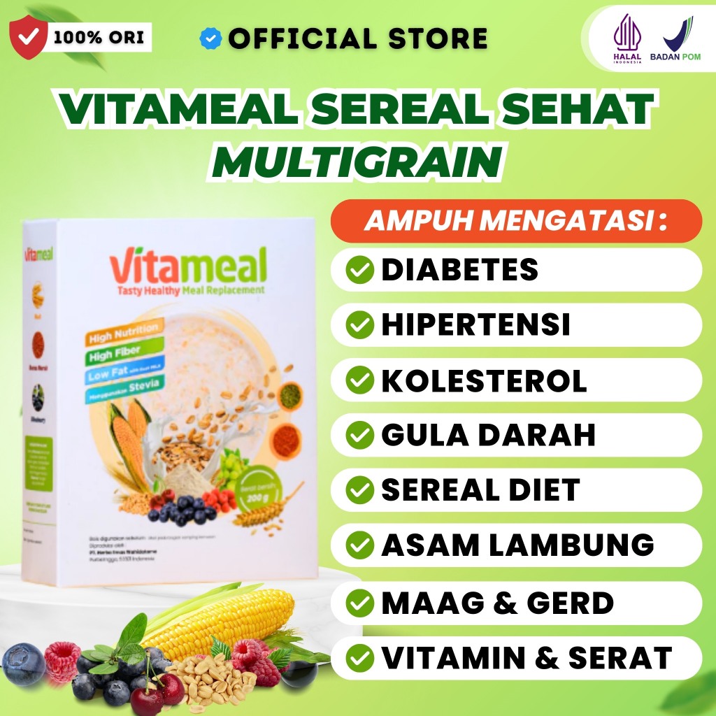 Vitameal Sereal Diet Ampuh Menurunkan Gula Darah Tinggi Diabetes Kolesterol Vitamil Vitamel Original