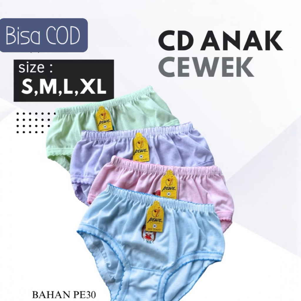 1Lusin CD Anak Perempuan Karakter - Celana Dalam Anak Cewe Polos - Celana Dalam Anak Karakter - Dale