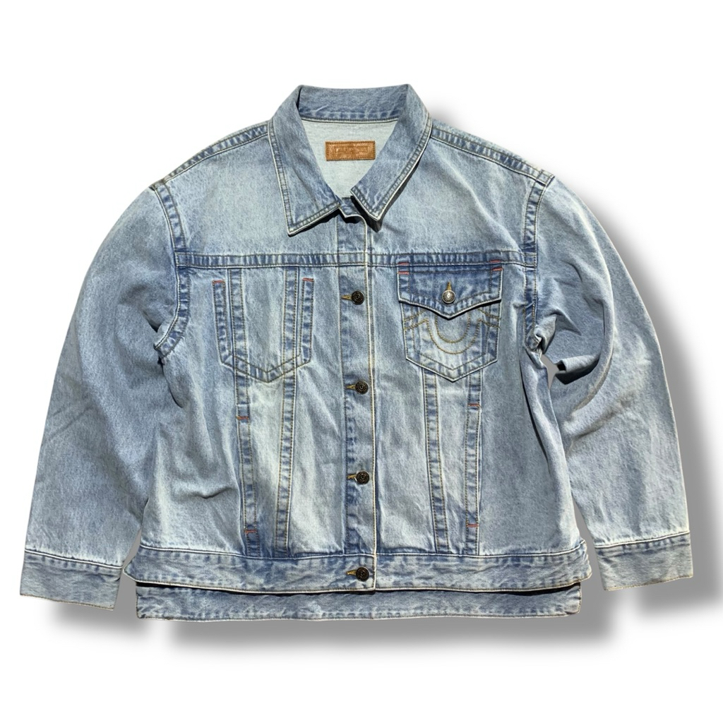 True Religion Classic Logo Pocket Indigo Blue Denim Jacket