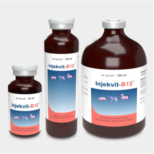 Inj Vit B12 Btl Medion Multivitamin Hewan Besar Kuda, sapi, domba, Babi, Anjing  Injekvit B12 100 ml