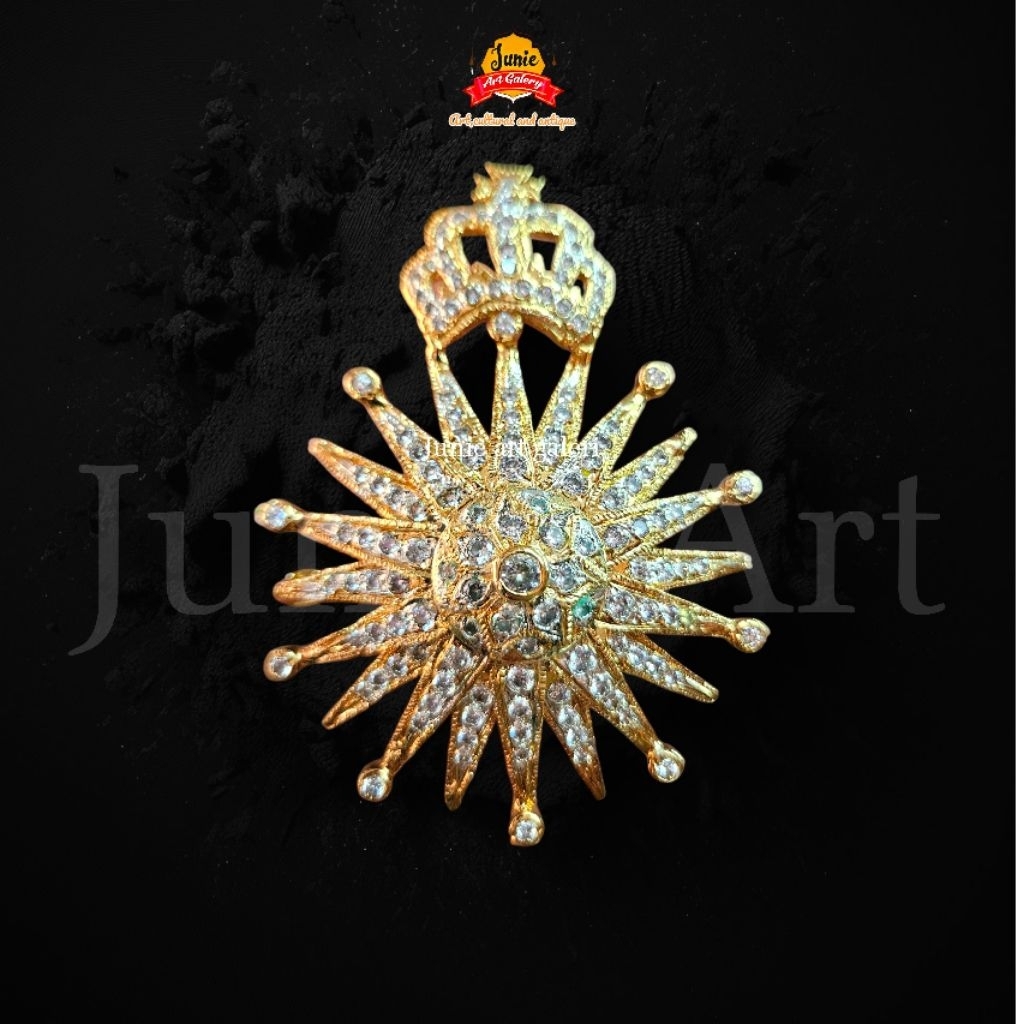 Bros Beskap Keraton Surakarta Solo Matahari lapis emas batu diamond tanam premium