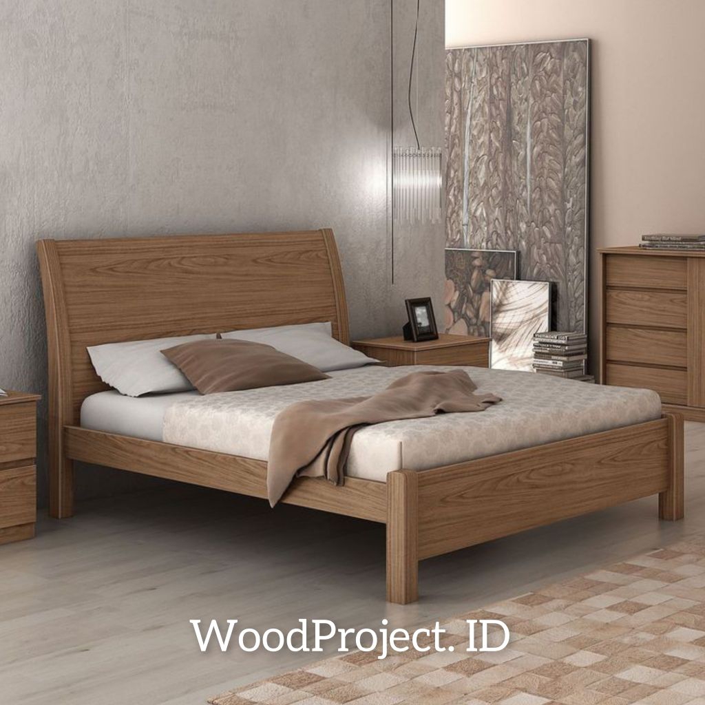 Tempat Tidur Jati Dipan Minimalis Lengkung Polos