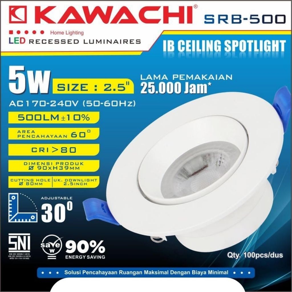 Kawachi Led Downlight  Recessed Luminaires Spotlight 5Watt 9Watt