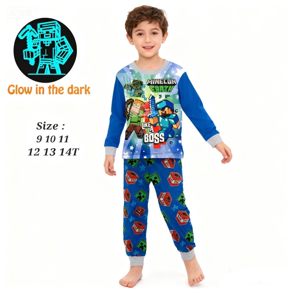 PIYAMA CUDDLE ME MINECRAFT BAJU TIDUR ANAK LAKI-laki