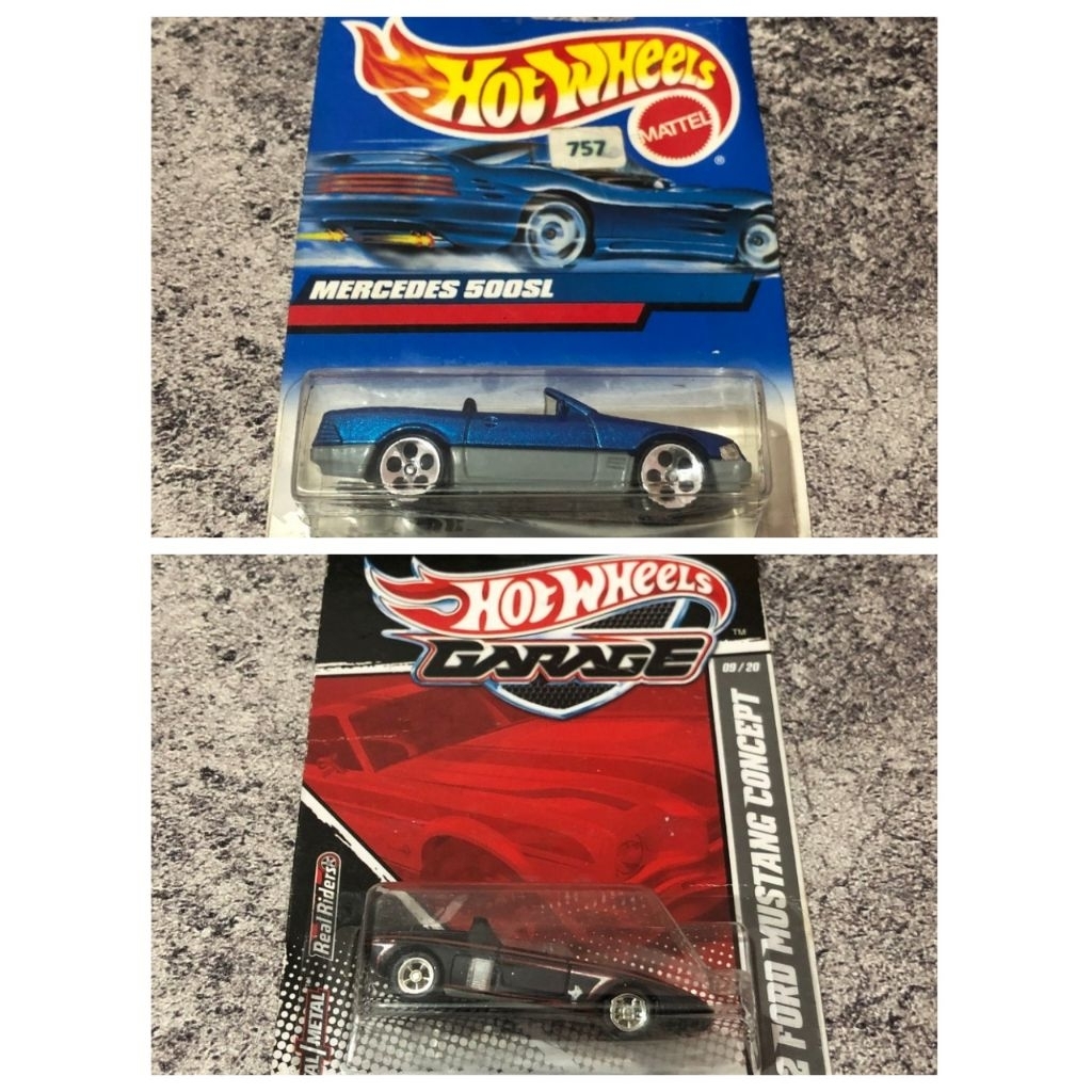 Hot Wheels Classics Garage Mercedes benz 500sl Ford Mustang Diecast Mainan Mobilan Segel Paket