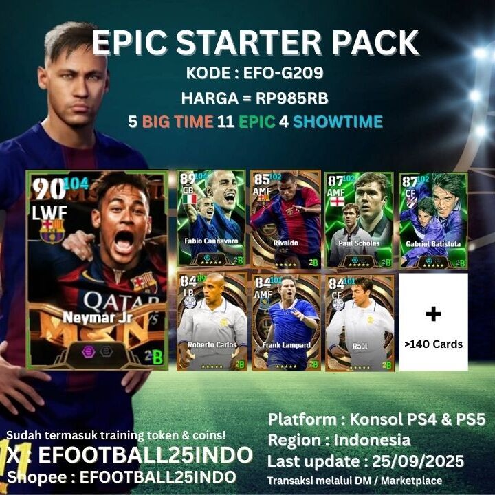 GrahaGamingID GGID-G209 Starter Pack Akun eFootball Konsol PS4 PS5