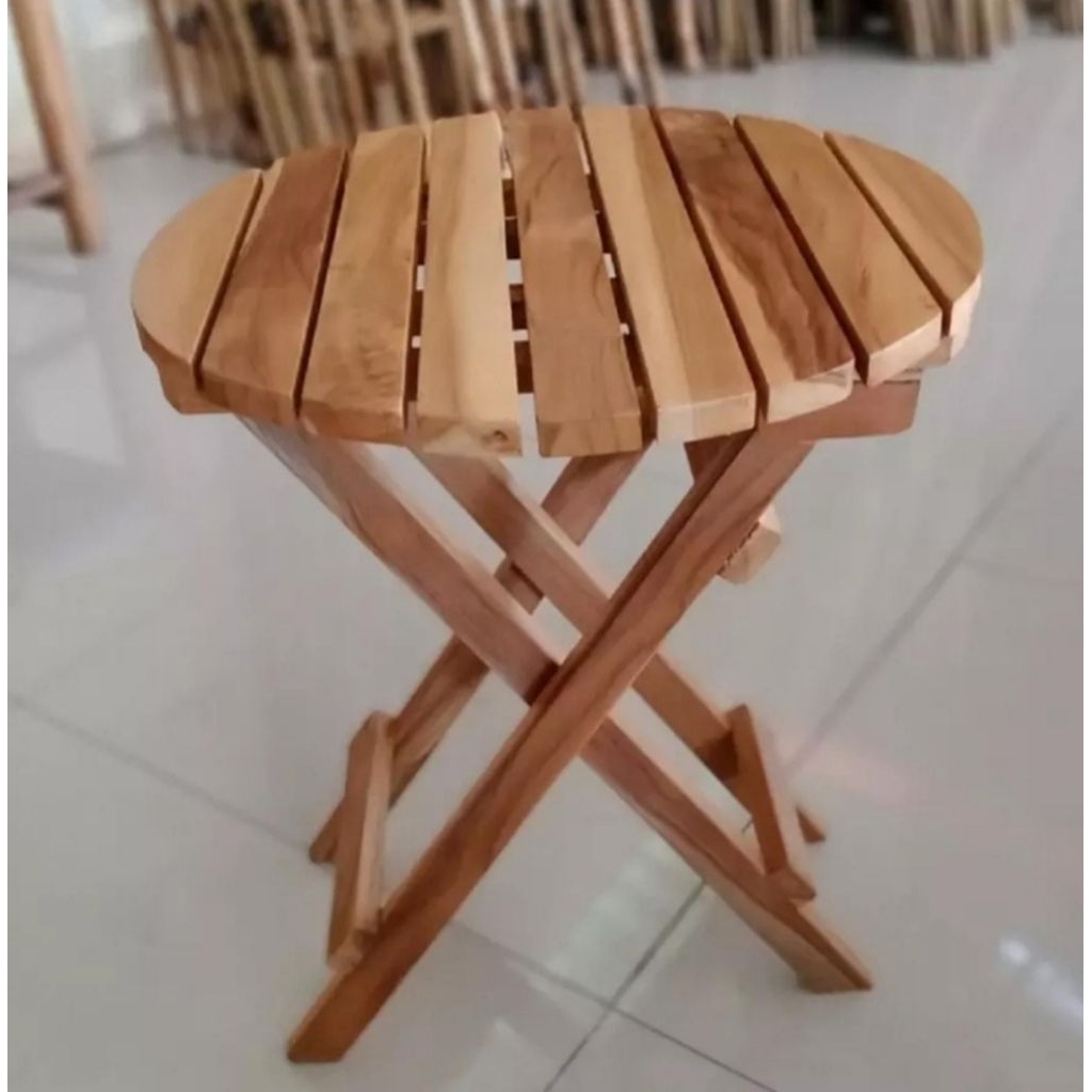Meja lipat kayu jati
