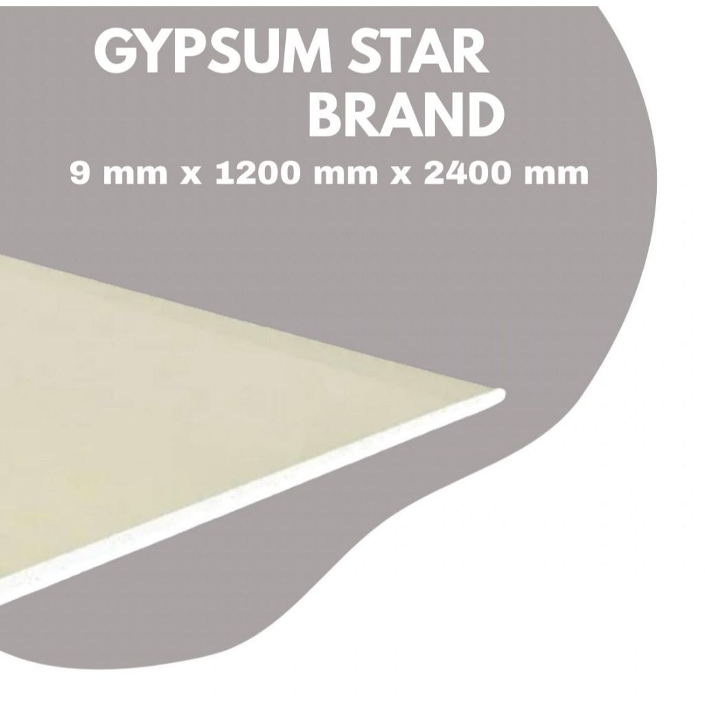 Papan Gypsum Star Brand 9mm Std
