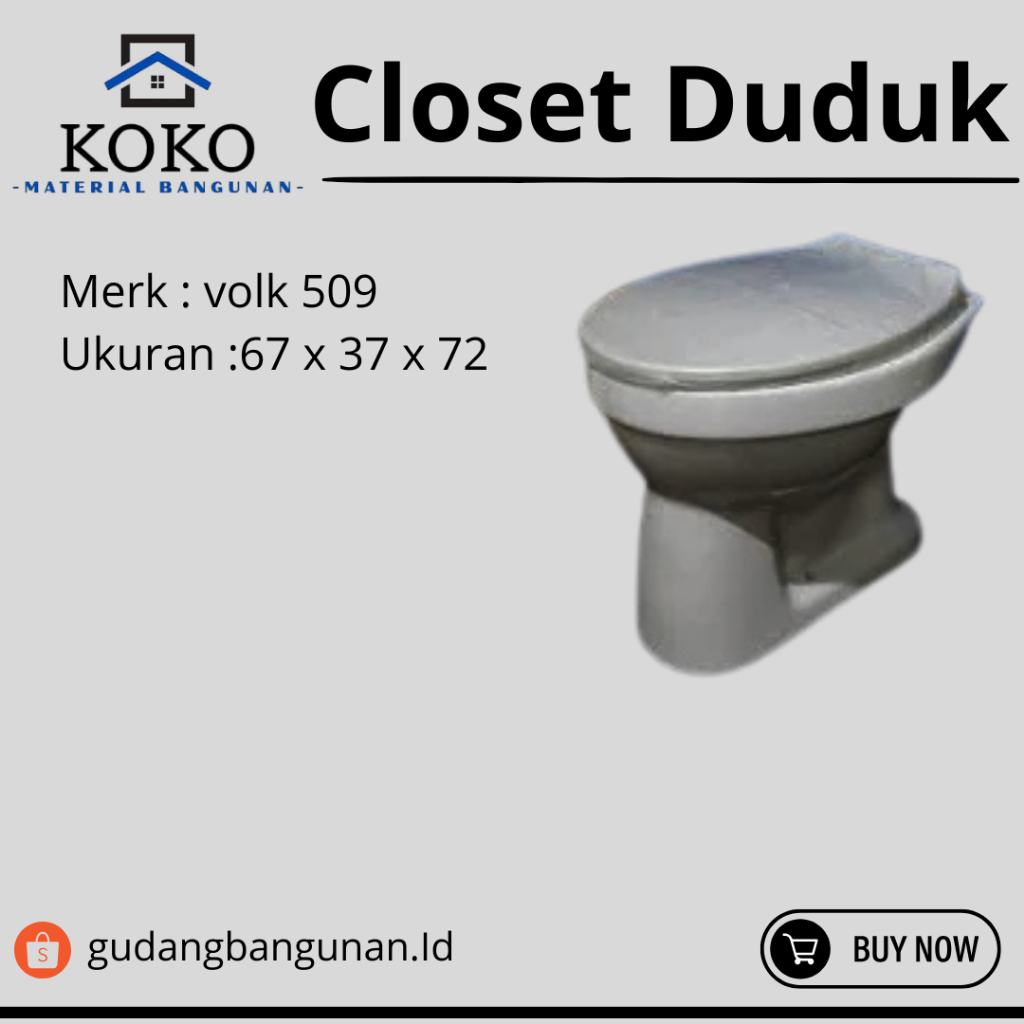 Kloset Duduk+Tutup VOLK C509 WHITE