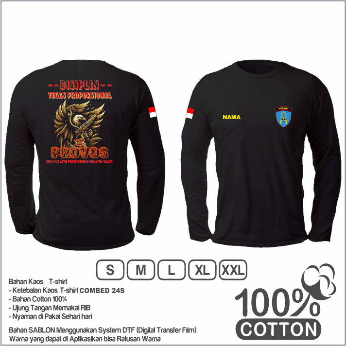 Kaos Lengan Panjang PROVOS Terbaru/baju T-Shirt provos polri