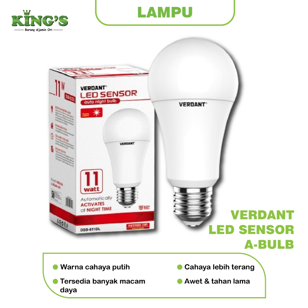 LAMPU VERDANT LED SENSOR A BULB (BELI 10 GRATIS 1) - REKOMENDASI TERMURAH