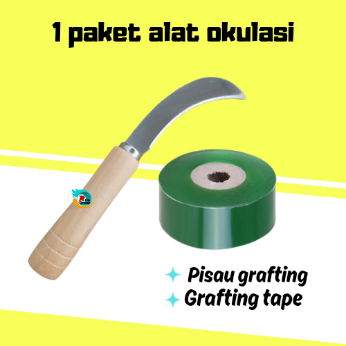 Paket Grafting Plastik Okulasi+Pisau Gagang Kayu Cangkok Grafting Okulasi