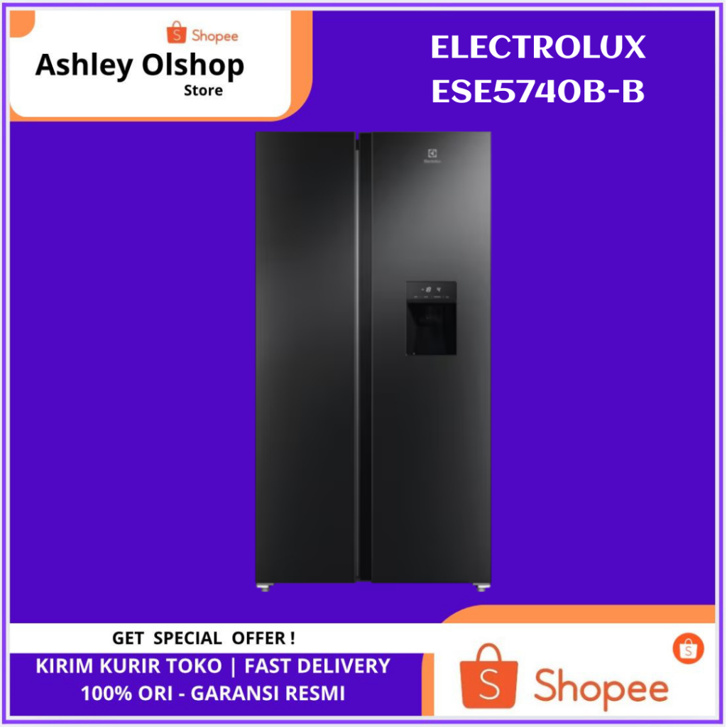 Kulkas Water Dispenser Electrolux ESE5740B-B 571 Liter Kulkas Side by Side 700 Series ESE5740BB