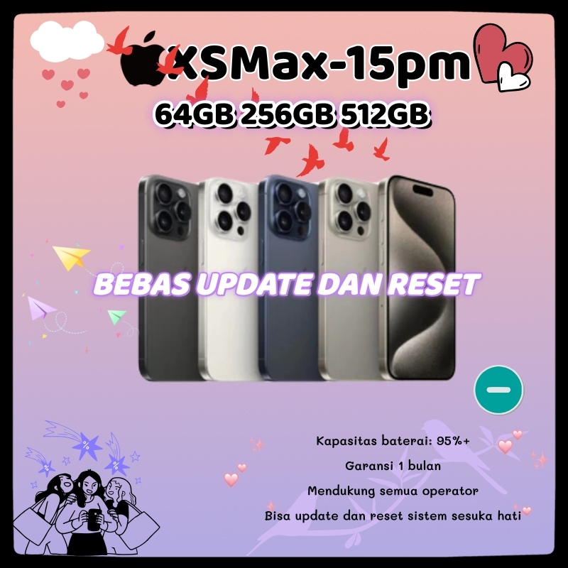 ip 15 PRO MAX Second Normal 64GB 128GB 256GB Inter Bekas Phone Cell (XS MAX Ganti housing 15pro max)