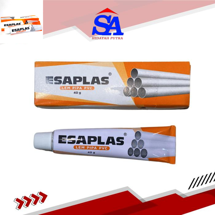 Lem Pipa PVC Esaplas 40g Anti Bocor Kuat / Lem Pvc Kemasan Baru /Lem Pipa