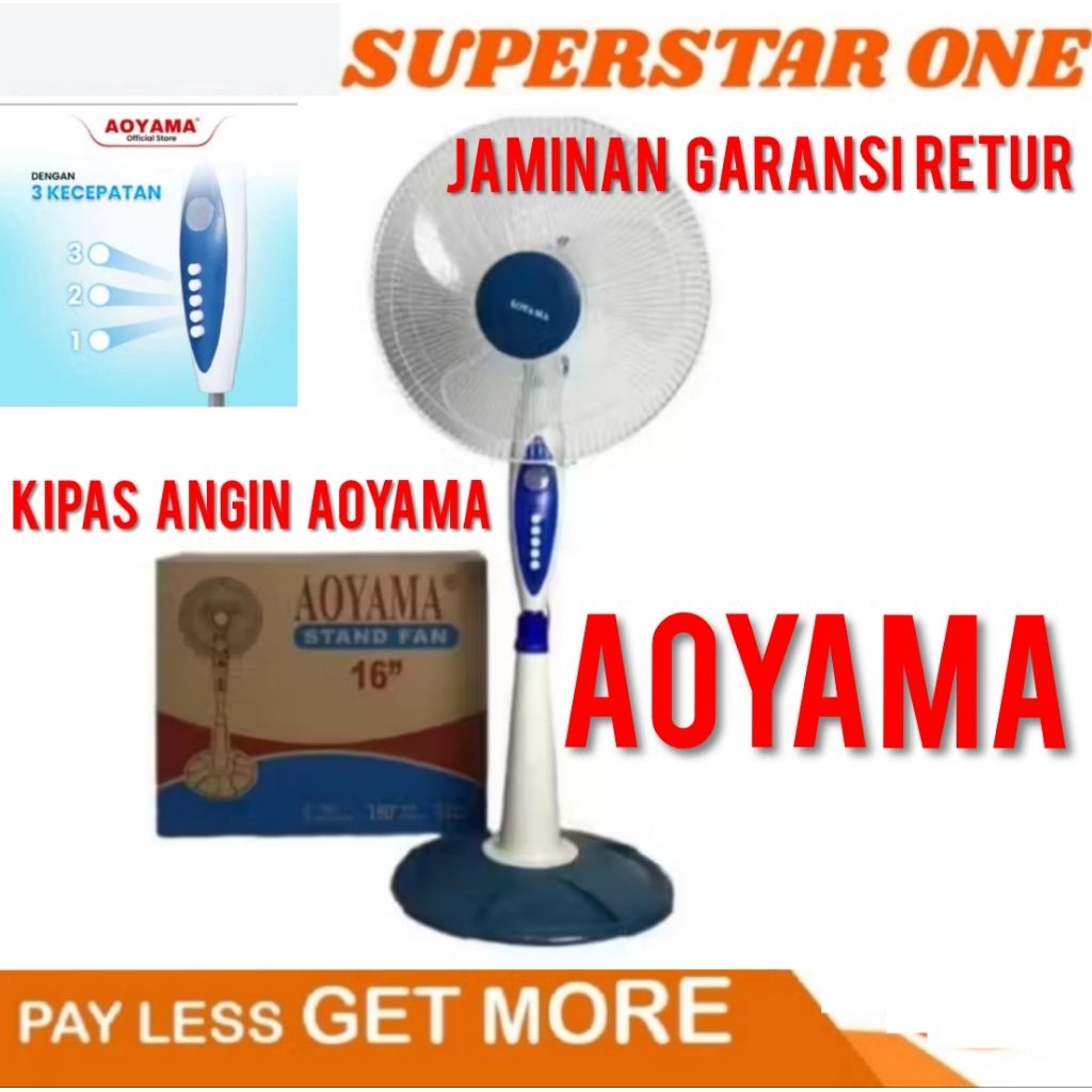 kipas angin aoyama 16inch kipas angin stand fan aoyama  stand fan kipas
