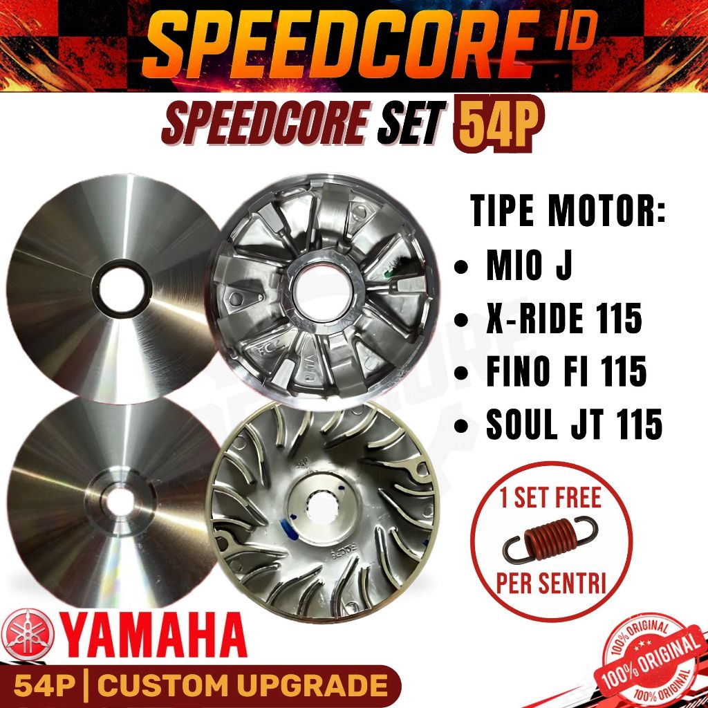 Pulley (Rumah Roller+Kipas) Set Mio J/X-Ride/Fino FI/Soul GT 115 Custom Bubut 13,5/13,8 | 54P