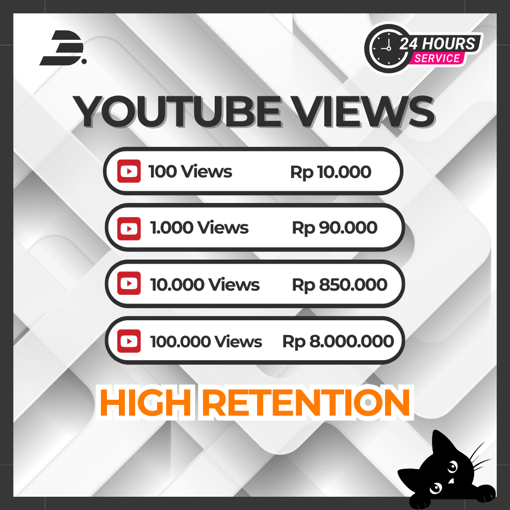 YOUTUBE Views High Retention Real Aktif Retensi Tinggi - HIGH QUALITY