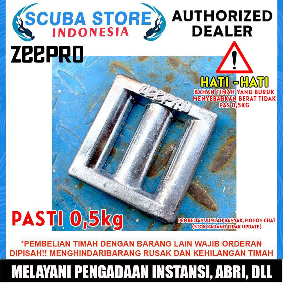 Timah Pemberat 0,5kg (500 Gram) / Timah Pemberat Scuba Diving / Pemberat Freediving Spearfishing / T
