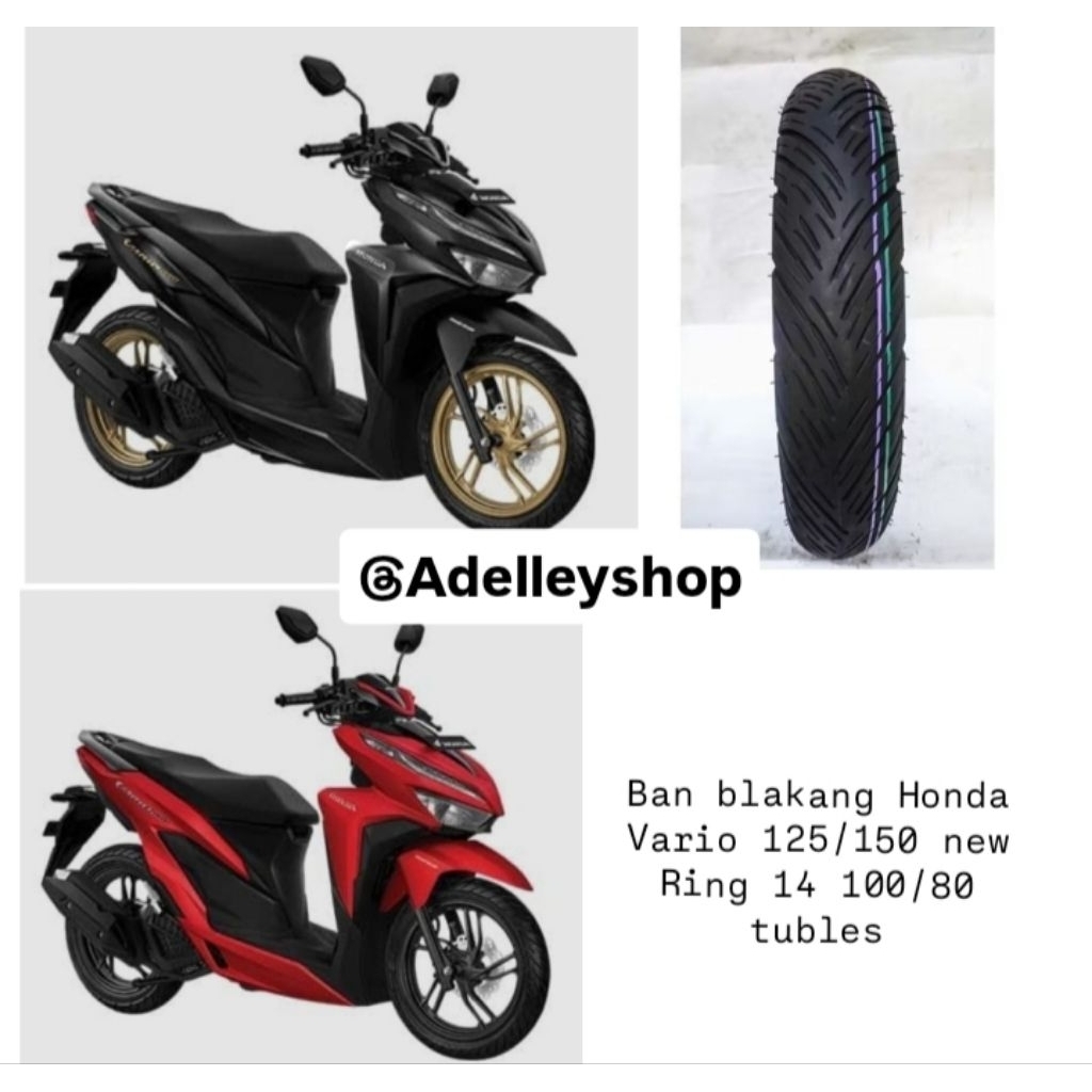 Ban blakang tubles federal Honda Vario 125 beat ring 14 ukuran 100/80 tubles