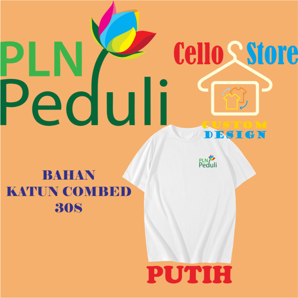 Baju Kaos PLN Peduli Dewasa dan anak