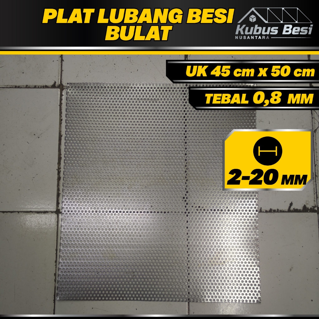 Ram Grill Speaker - 45x50 cm - Plat Lubang Bulat 2,3,4,5,6,7,8,9,10,12,14,16,18,20 mm - Tebal 0,8 mm