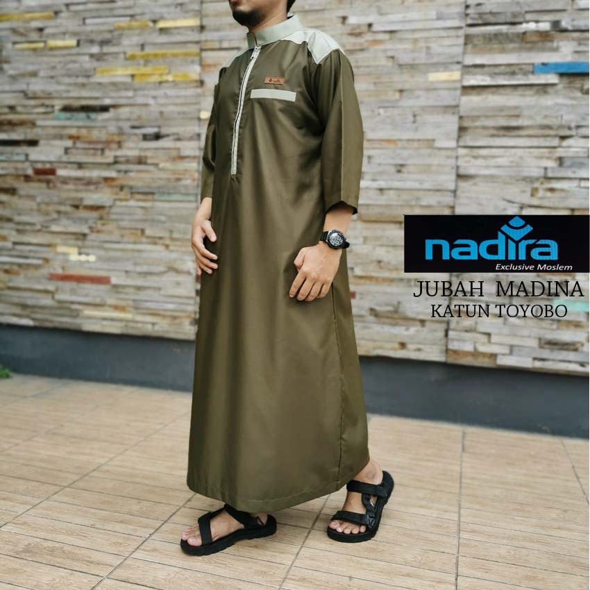 JUBAH nadira Madina - jubah katun toyobo lengan pendek- jubah gamis putra warna putih - jubah reslet