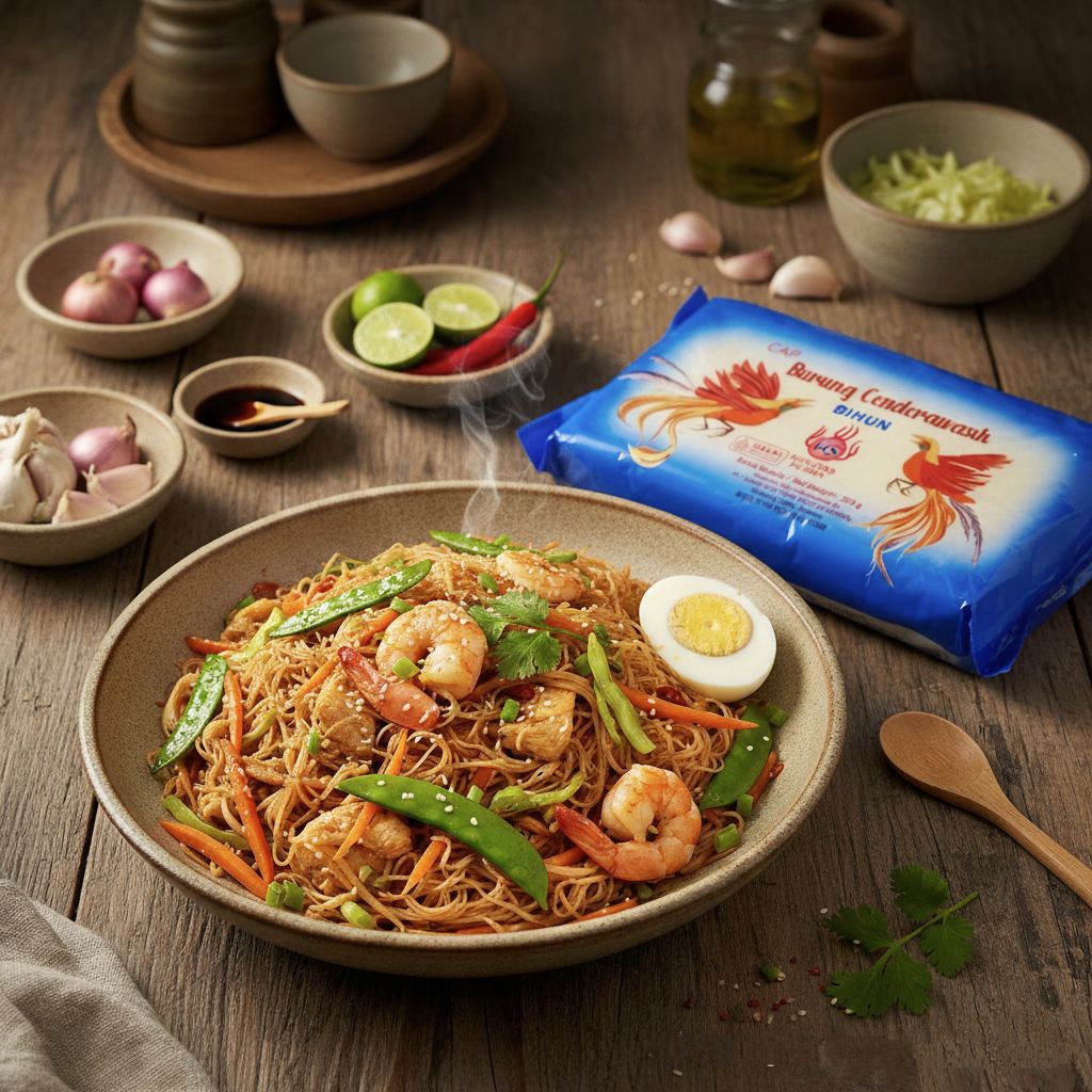 Bihun Cap Burung Cenderawasih 250gr Rice Noodle Rice Vermicelli Bihun Goreng / Rebus / Bakso / Soto 
