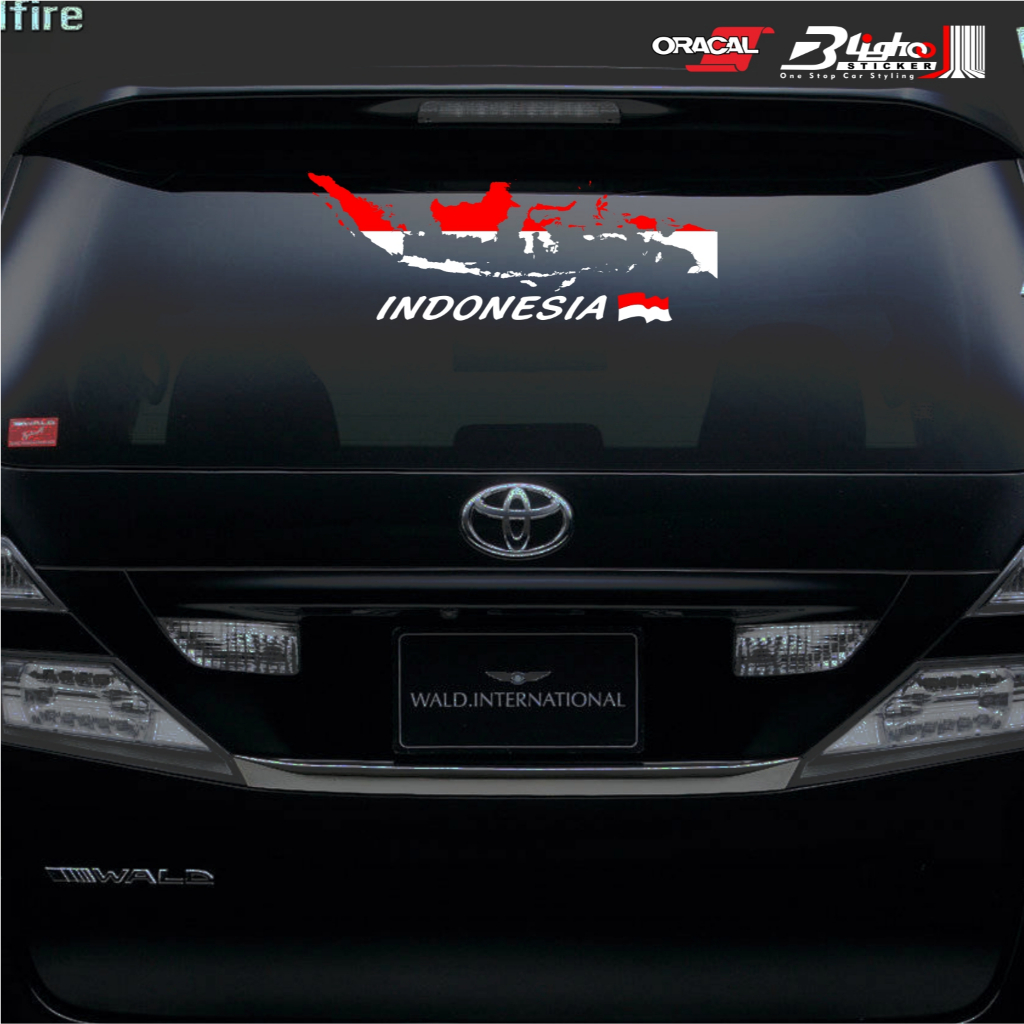 BLIGHOO - CUTTING STICKER KACA MOBIL INDONESIA PETA PULAU STIKER MOBIL CINTA NKRI KEREN