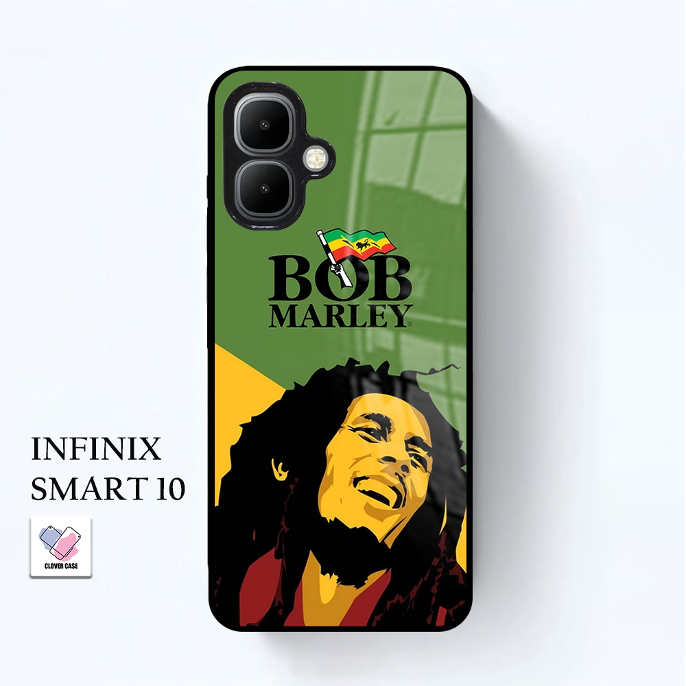 [AR48]  Case Glossy Case | INFINIX SMART 10 | CASE KEKINIAN LUCU |  Casing Hp Kilau Motif BOB MARLEY