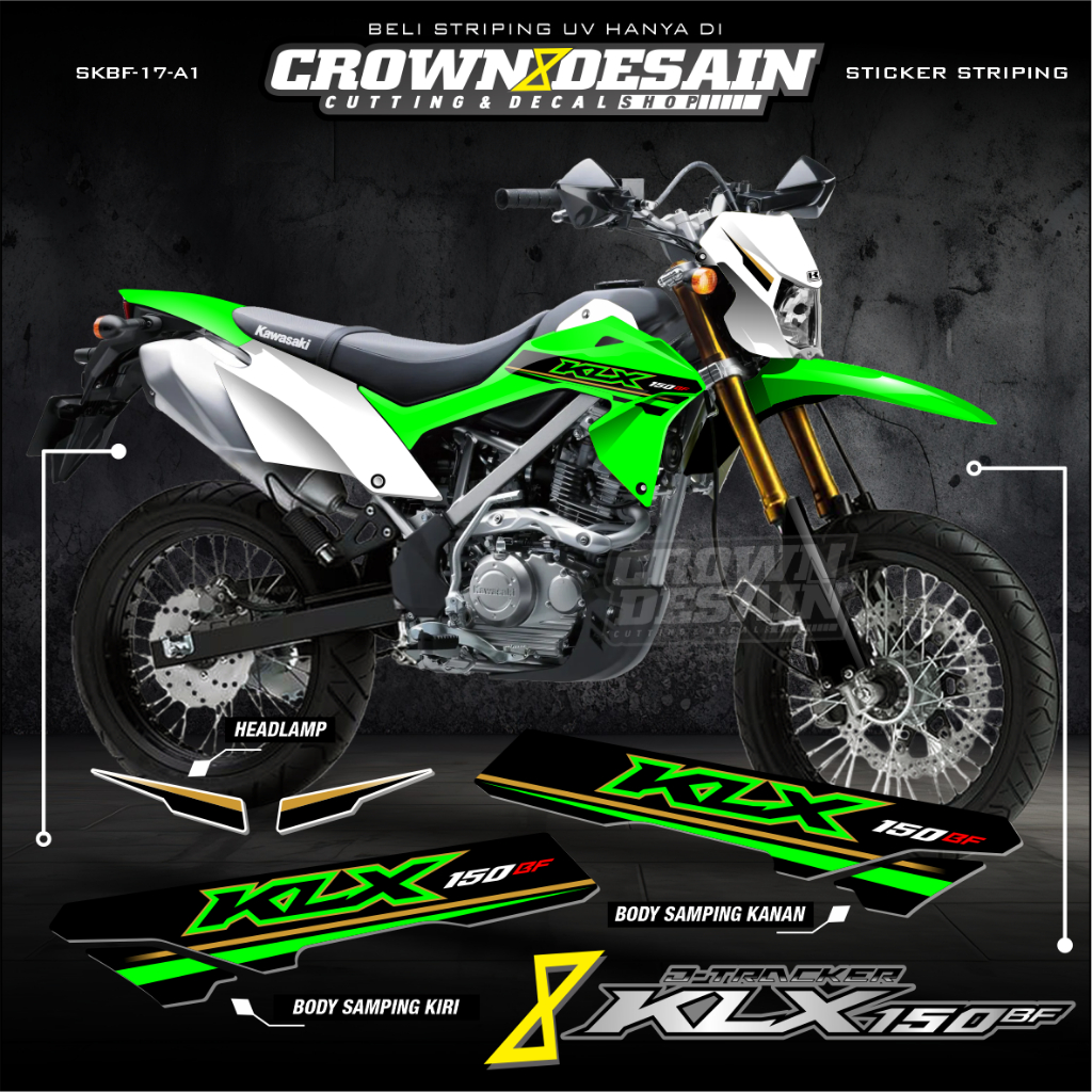 STIKER STRIPING KAWASAKI KLX 150 BF EXTREME Tahun 2015-2025- DECAL STRIPING STIKER KLX BF SE G DESAI