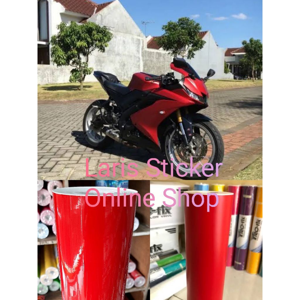 Skotlet Stiker Motor Warna Merah Skotlet Motor Doff Glossy
